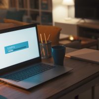 Loading bar on a laptop Loading bar on a laptop